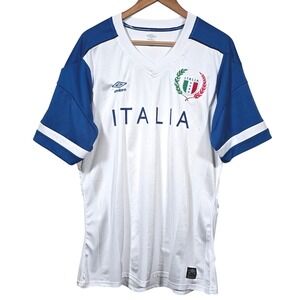 Umbro‎ Italia National Soccer Team Jersey Mens XL White Blue Crest Shirt